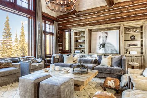 log home living rooms