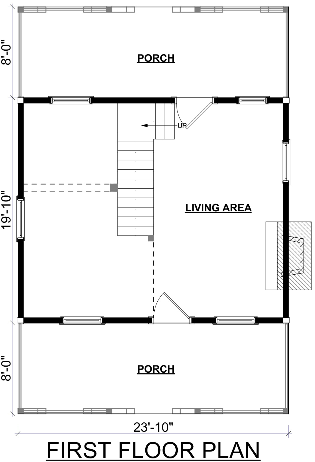 Drummy Log Cabin Main Floor Plan
