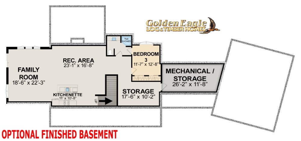 Golden Eagle Farmhouse Log Cabin Floor Plan Foundation Layout