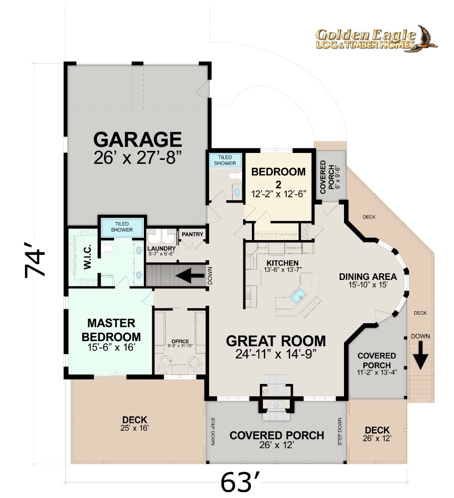 Golden Eagle Rustic Lodge Floor Plan First Floor Layout